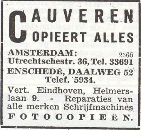 Advertentie van mw. Betsie Cohen-Cauveren
