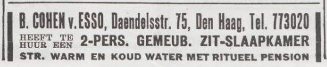 Advertentie van Betsij Cohen-van Esso