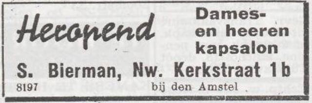 Advertentie kapsalon Bierman
