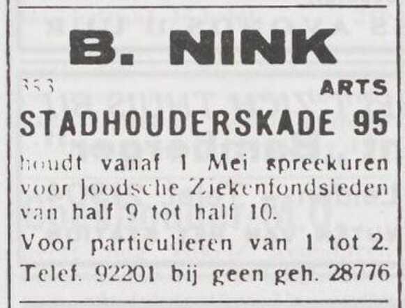 Mededeling van dr. Benjamin Nink