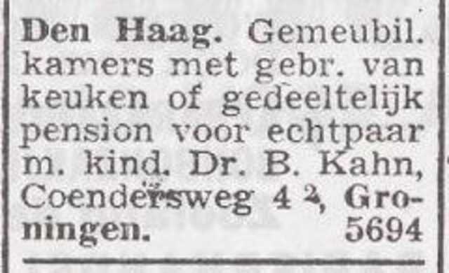 Advertentie te huur gevraagd van Boris Kahn