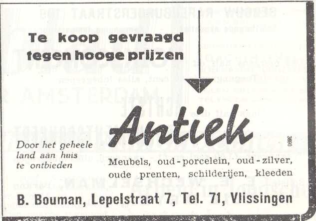 Advertentie van Barend Bouman