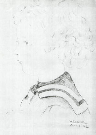 Betty Braasem,a drawing  by W. Sealtiel in june 1942