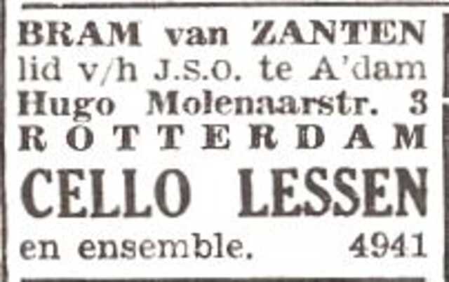 Advertentie  van Abraham van Zanten
