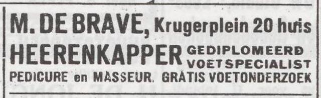 Advertentie van kapper Meijer de Brave