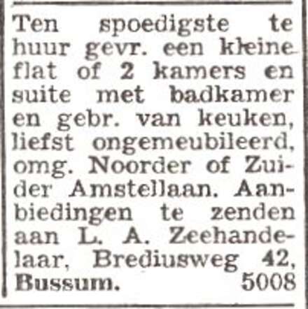 Advertentie van Louis Abraham Zeehandelaar