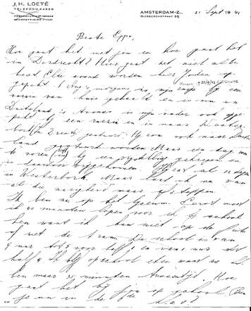 Letter of Jacques Herman Loete 1