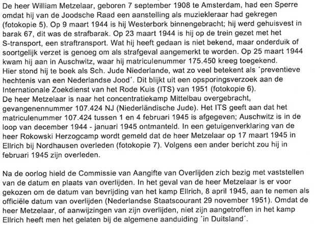 brief rode kruis mbt William Metzelaar