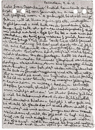 Briefkaart van Doris Katz uit oktober 1939