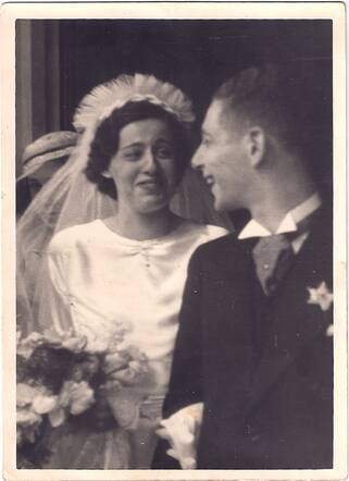 Bruidsfoto Esther Rosenfeld en Herman Wertheim