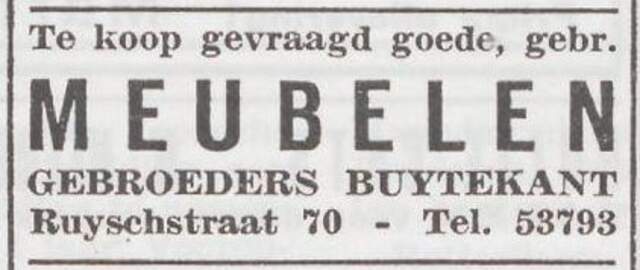Advertentie van de gebroeders Buijtekant