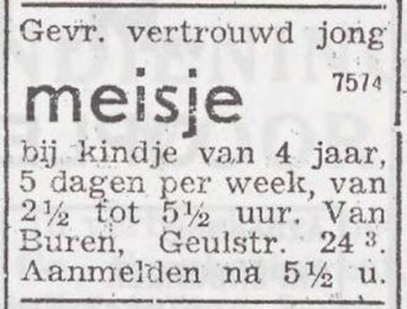 Advertentie van Marianne van Buren