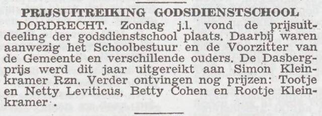 Dasbergprijs voor Simon Kleinkramer