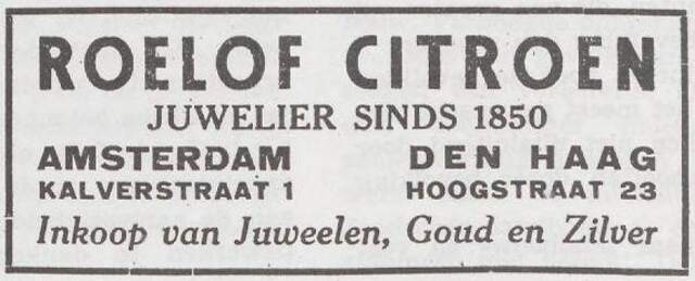 Advertentie van Abraham Citroen