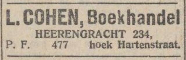 De boekhandel van Levie Cohen.  11-09-1931, NIW.