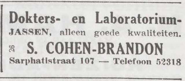 Advertentie van Susanna Cohen-Brandon