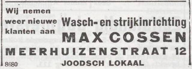 Advertentie van Max Cossen