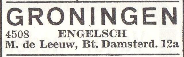 Advertentie van Martin de Leeuw