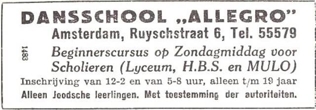 Advertentie van Louis Allegro