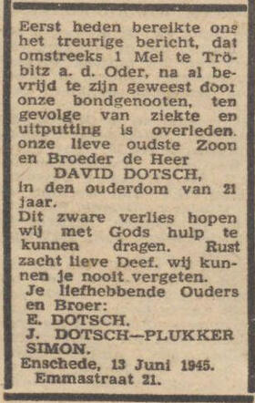 David Dotsch Trouw 28-06-1945