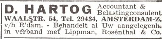 Advertentie van accountant David Hartog