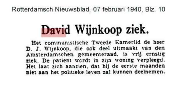 David Wijnkoop ziek