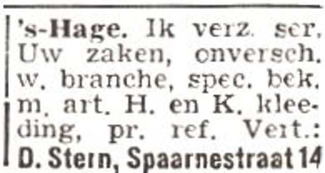 Advertentie van David Stern