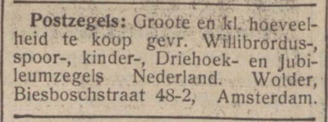 De Gooi- en Eemlander nieuws- en advertentieblad, 4 april 1940, dag, pag. 7. Adv. Hartog Wolder.