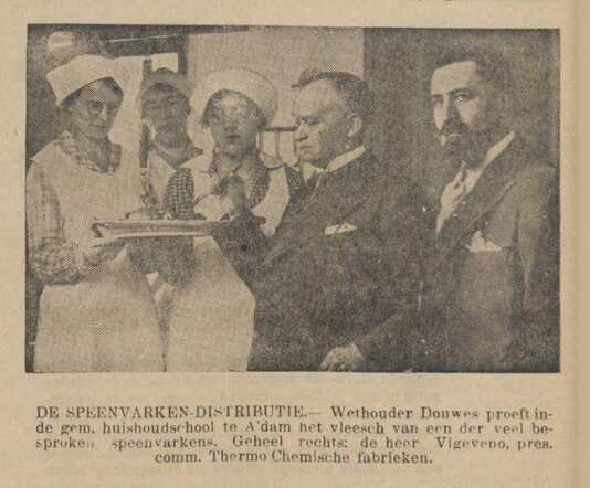 De Sumatra Post, 11 februari 1933, dag, pag. 12. José Vigeveno bezoekt huishoudschool A'dam.