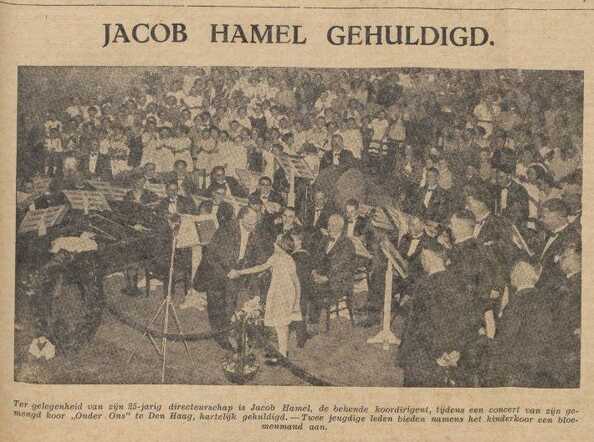 De Sumatra Post 15 maart 1937, dag, pag. 9. Huldiging Jacob Hamel.