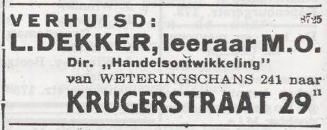 Verhuisbericht van Levie Dekker