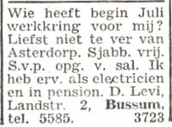 Advertentie 'personeel aangeboden' van Denny Levi