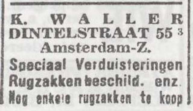 Advertentie  van Kurt Josef Waller