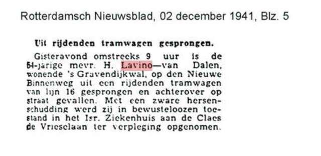 Doodsoorzaak Mevrouw Lavino