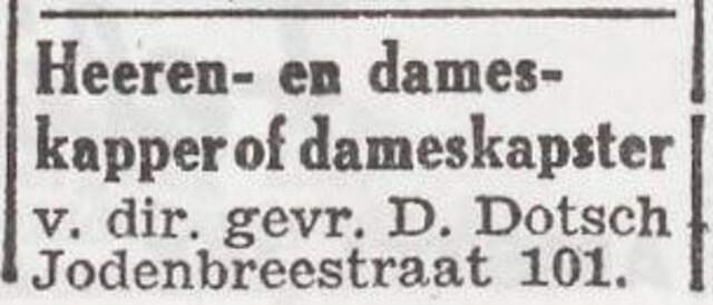 Advertentie van kapper David Dotsch