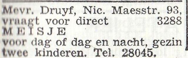 Advertentie van het gezin Meijer Druijf