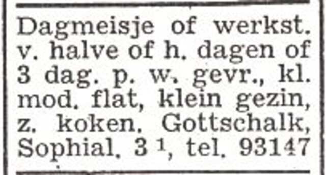 Advertentie van het gezin Gottschalk