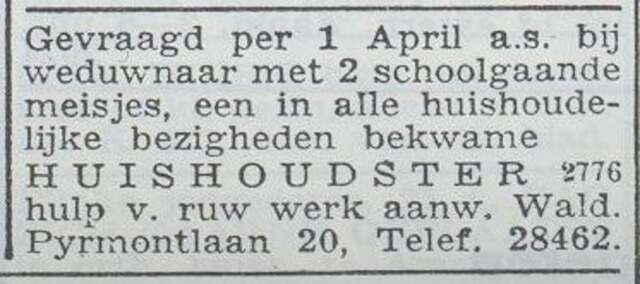 Advertentie van de heer Edgar Raiss