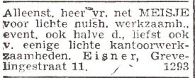 Advertentie van Egon Eisner