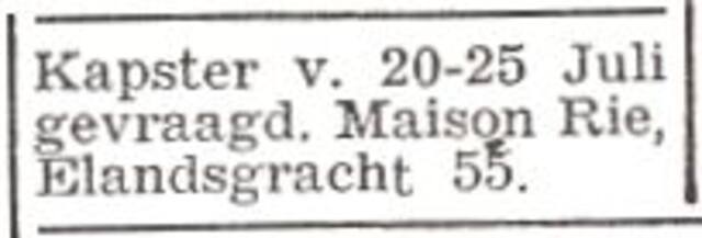 Advertentie van Charlotte Reinhaus