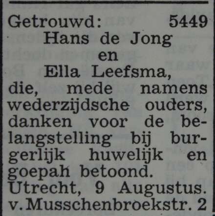 Ella Clara de Jong-Leefsma