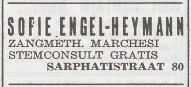 Advertentie van Sophie Engel-Heymann