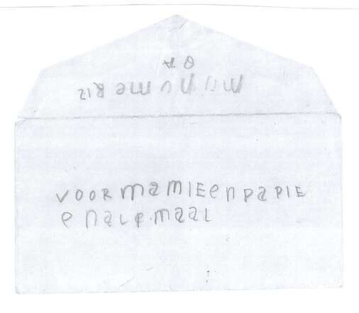 Envelop van het briefje van Ati Kropveld