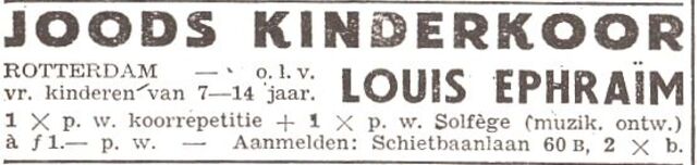 Advertentie van Louis Ephraim