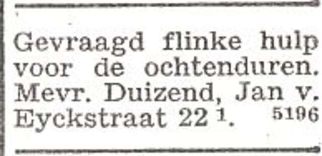 Advertentie van mw. Erica Carole Duizend-Prins