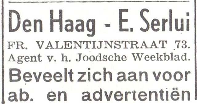 Advertentie van Ephraim Serlui