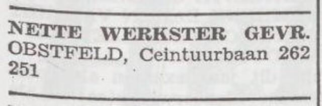 Advertentie van Estera Obstfeld-Obstfeld
