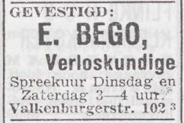 Advertentie van verloskundige Ester Bego