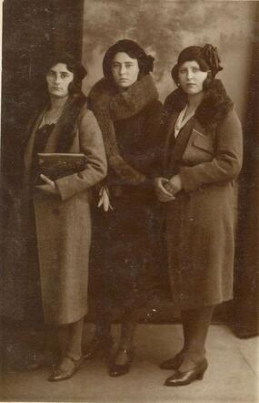 Esther Berklou with a sister and cousin