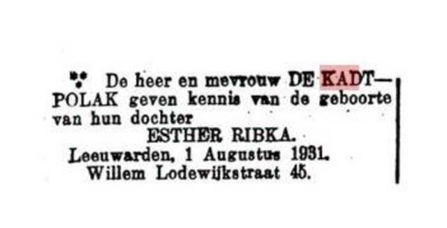 Kennisgeving van de geboorte